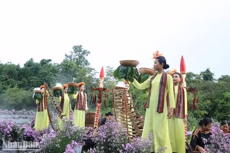The Ao Dai (Vietnamese traditional long dresses) are combined with brocade colours to make the outfit more attractive.