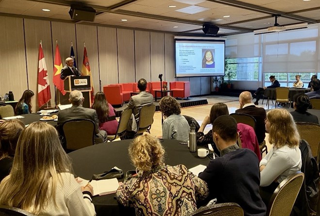 At the "Vietnam, the door to the Indo-Pacific for Quebec businesses" forum (Photo: VNA)