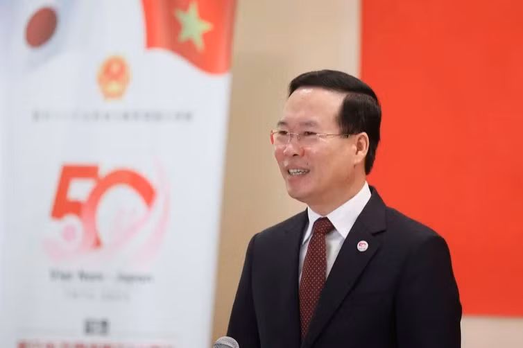 President Vo Van Thuong speaks at the meeting. (Photo: VNA)