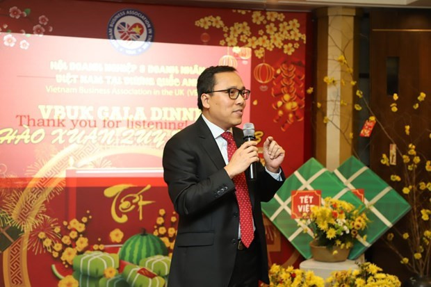 Ambassador Nguyen Hoang Long speaks at the event (Photo: VNA) 