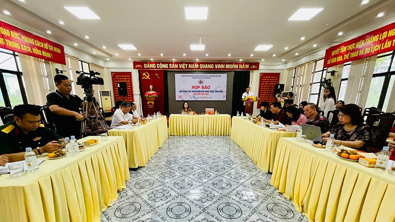 At the press conference for the festival. 