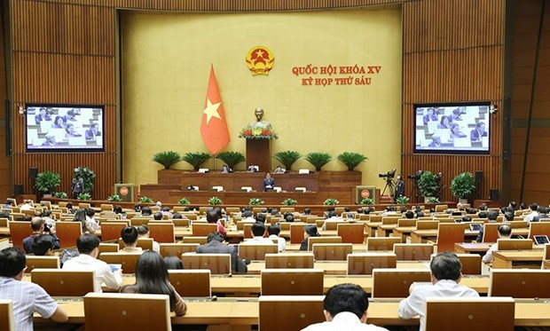 At a NA working session. (Photo: VNA)
