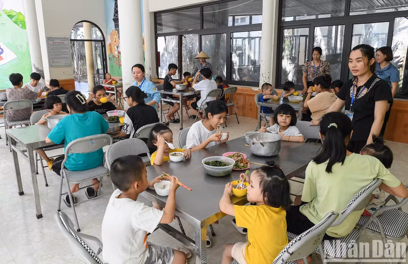 A warm lunch at the centre.