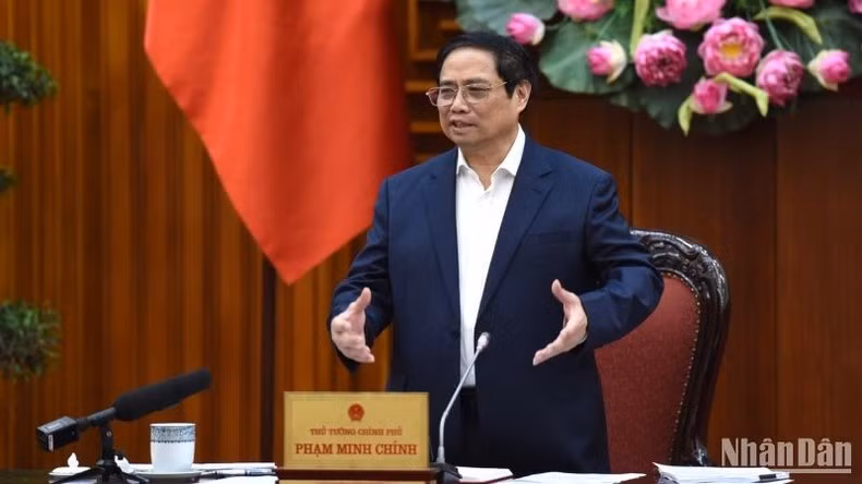 PM Pham Minh Chinh speaks at the meeting. (Photo: NDO)