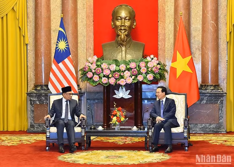 The two leaders at the meeting (Photo: VNA)