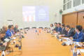The Vietnamese delegation holds a working session with France's Economic, Social and Environmental Council (CESE) to exchange experience in public policymaking. (Photo: NDO)