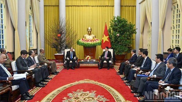 President Luong Cuong receives Special Envoy Rodriguez Parrilla at the Presidential Palace.