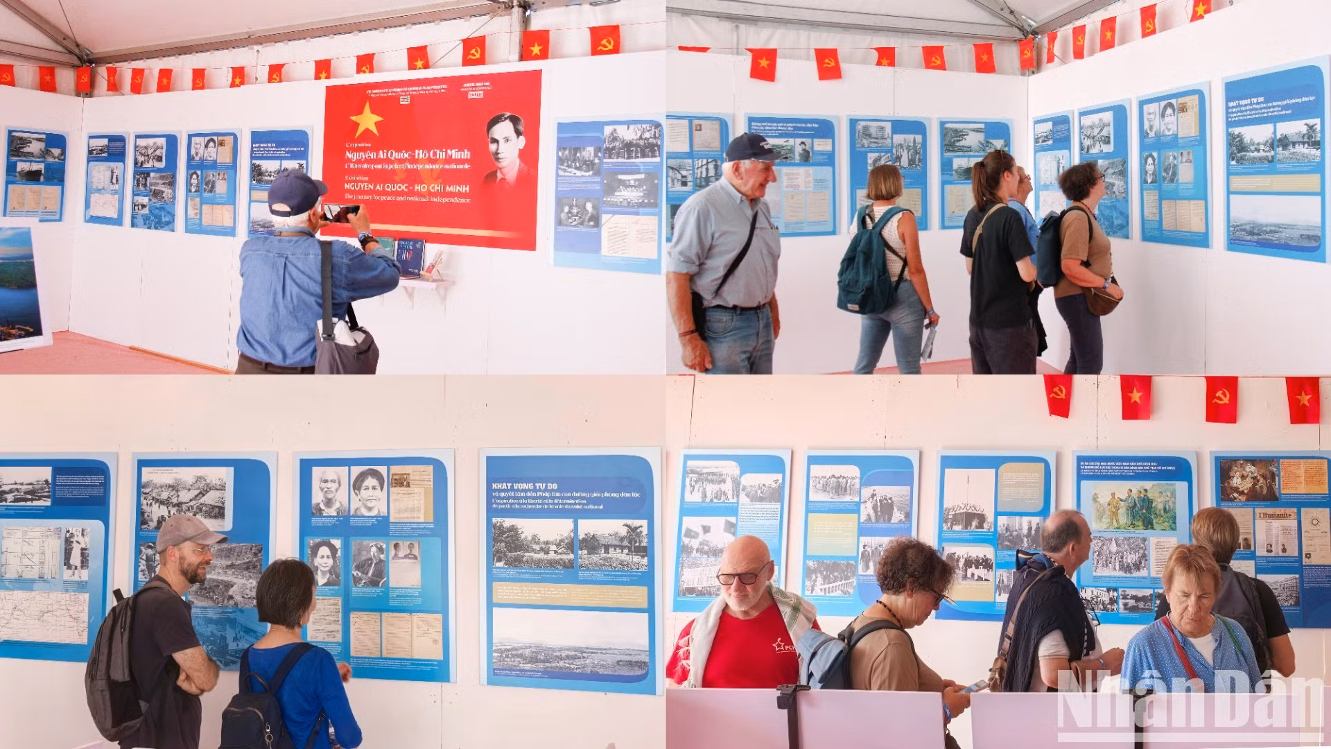 Priceless documents and images about President Ho Chi Minh - compiled by Nhan Dan Newspaper and the President Ho Chi Minh Relic Site at the Presidential Palace - were solemnly displayed.