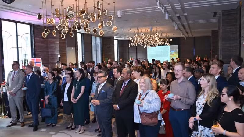Representatives of diplomatic missions attend the event.