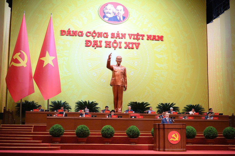 A panoramic view of the opening session of the 14th National Congress of the Communist Party of Viet Nam. (Photo: VNA)