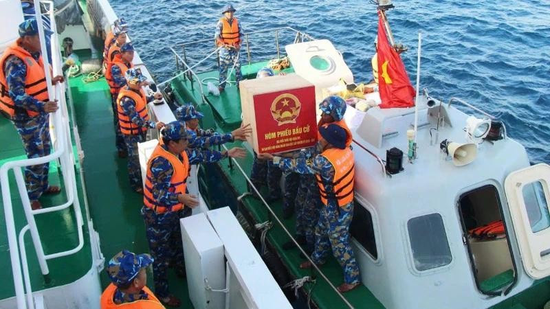 Crossing hundreds of nautical miles, ballot boxes and election materials are safely transported and delivered to election teams stationed on the islands.