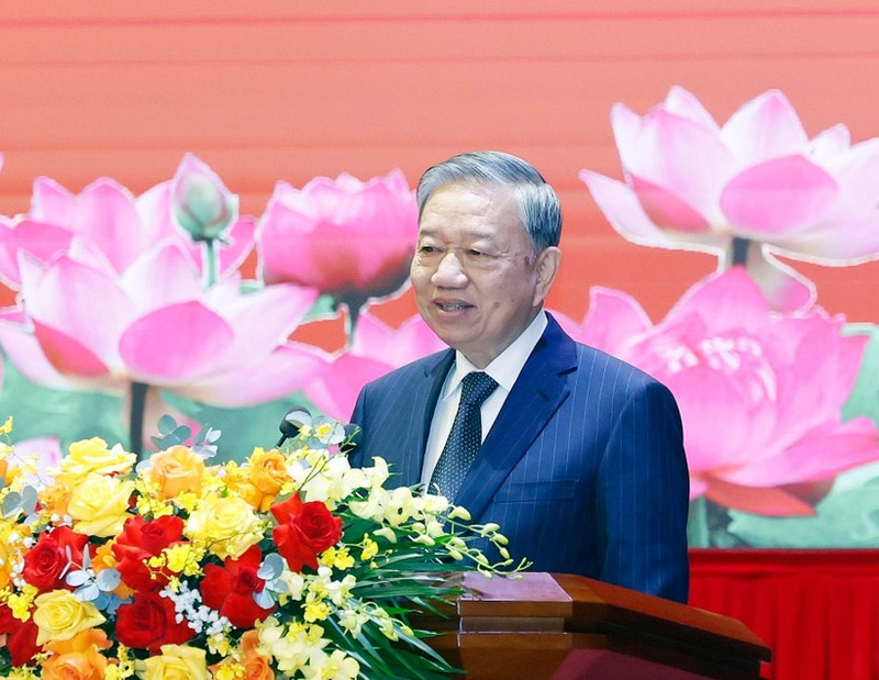 Party General Secretary To Lam speaks at the conference in Ha Noi on December 30 to review the Ho Chi Minh National Academy of Politics (HCMA)’s activities in 2025 and outline its tasks for 2026 (Photo: VNA)