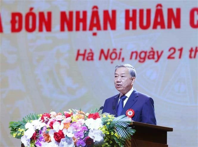 Party General Secretary To Lam speaks at the ceremony. (Photo: VNA)