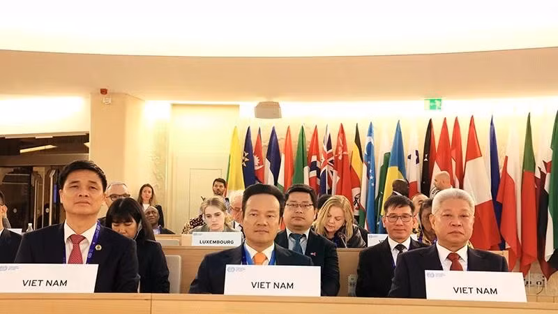 Members of Vietnamese delegation attend the conference. (Photo: MOHA)
