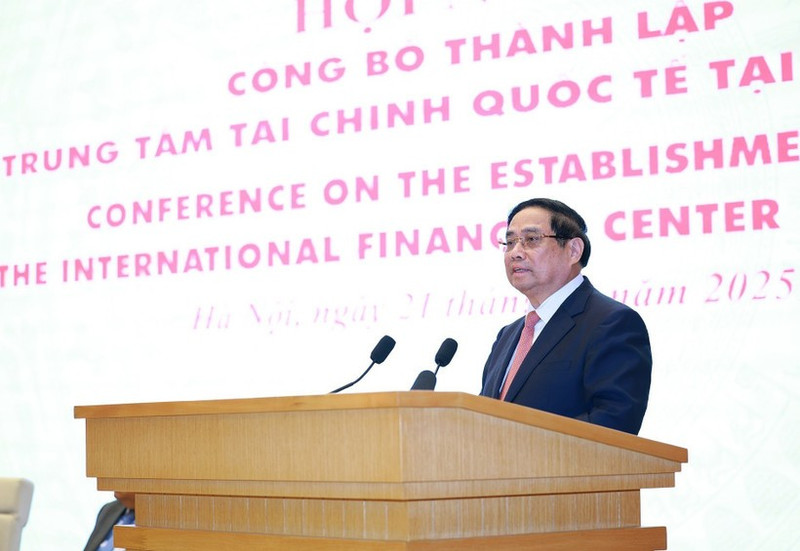 PM Pham Minh Chinh addresses the conference on the establishment of the International Financial Centre (IFC) in Viet Nam on December 21. (Photo: VNA)