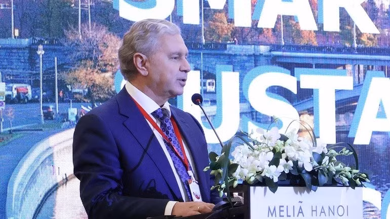 Sergey Cheremin, Minister of the Moscow Government and Head of Moscow’s Department for External Economic and International Relations, speaks at the forum.