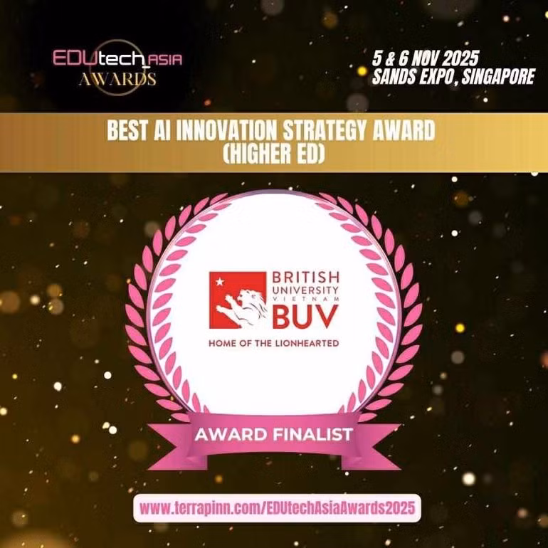 BUV stood out as the sole Vietnamese university in this category at EDUtech Asia 2025.