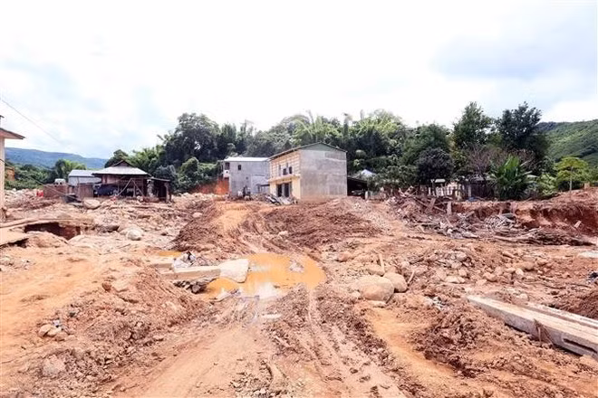 An area in Chieng So commune after flash floods (Photo: VNA)