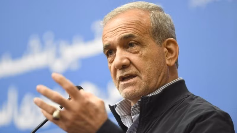 Iranian President Masoud Pezeshkian holds a press conference in Tehran, Iran, on September 16, 2024. (Photo: Xinhua)