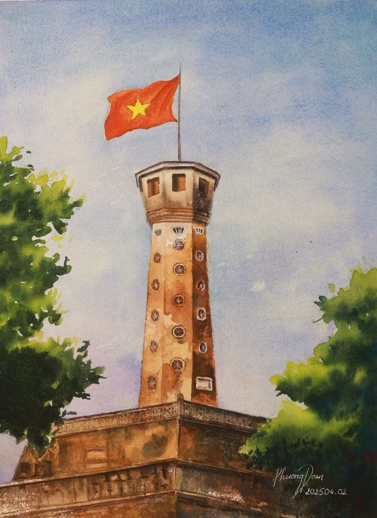 Artwork “Flag tower in the capital city” by Phuong Doan.