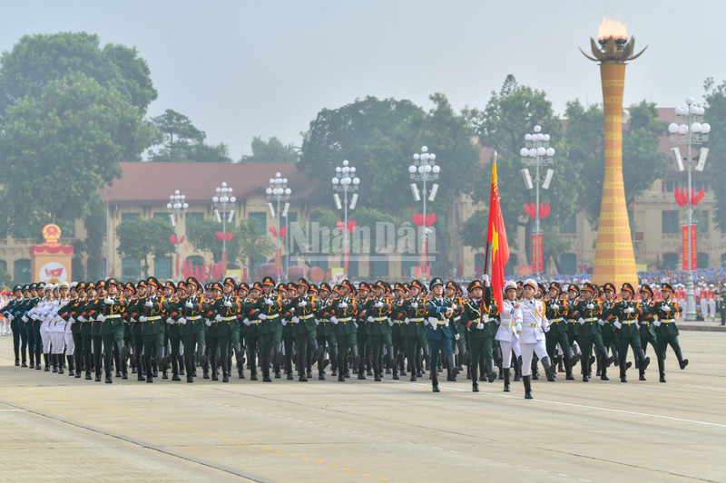 Forces of the Viet Nam People's Army parade through the historic Ba Dinh Square on the occasion of the 80th anniversary of the successful August Revolution and National Day (September 2).