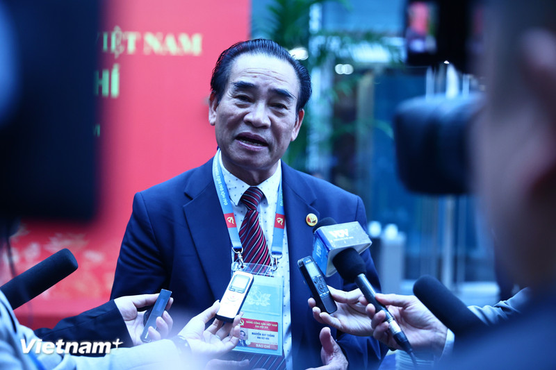 Nguyen Huy Thang, the only overseas Vietnamese (OV) journalist from Germany invited to Viet Nam to cover the 14th National Congress of the Communist Party of Viet Nam (CPV). (Photo published by VNA)