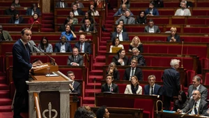 French Prime Minister Sebastien Lecornu delivers a speech during the debate on the no-confidence motion against his government at the National Assembly in Paris, France, Oct. 16, 2025. The French government led by Prime Minister Sebastien Lecornu survives two no-confidence motions in the National Assembly on Thursday, thus avoiding collapse in a particularly tense political climate. (Photo: Xinhua)