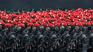 A rehearsal for the military parade in celebration of the 80th anniversary of the Indonesian National Armed Forces is held in Jakarta, Indonesia, Oct. 3, 2025. (Photo: Xinhua)