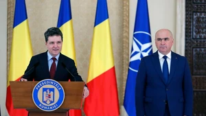 Romanian President Nicusor Dan (L) announces the nomination of Ilie Bolojan as Romania's Prime Minister at the Cotroceni Palace in Bucharest, Romania, June 20, 2025. Romanian President Nicusor Dan on Friday appointed Senate President Ilie Bolojan as the country's new prime minister, following weeks of coalition negotiations among major political parties. (Photo: Xinhua)