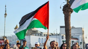 People holding Palestine flags attend a rally in support of Palestinians in Rabat, Morocco, July 31, 2025. (Photo: Xinhua)