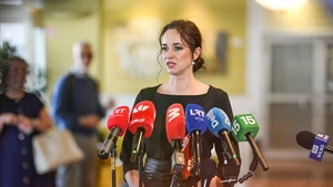 Lithuanian Minister of Social Security and Labour Inga Ruginiene attends a press conference in Vilnius, Lithuania, on Aug. 6, 2025. The presidium of the Lithuanian Social Democratic Party (LSDP) on Wednesday nominated current Minister of Social Security and Labour Inga Ruginiene as the party's candidate for the position of prime minister, according to the Baltic News Service (BNS). (Photo: Xinhua)