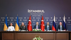 The third round of peace talks between Russia and Ukraine is held in Istanbul, Türkiye, on July 23, 2025. Russian and Ukrainian delegations agreed on another prisoner exchange but clashed on ceasefire terms and a potential presidential meeting. (Source: Ministry of Foreign Affairs of Türkiye/Handout via Xinhua).