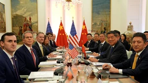 The Chinese and U.S. delegations hold talks on economic and trade issues in Madrid, Spain, Sept. 14, 2025. The Chinese and U.S. delegations reconvened on Monday for the second day of their talks on economic and trade issues. (Photo: Xinhua)