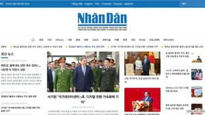 The homepage of Nhan Dan's Korean-language website.