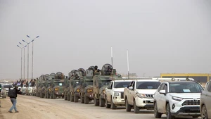 Syrian internal security forces enter Hasakah city, northeastern Syria, on Feb. 2, 2026. Syrian internal security forces on Monday entered Hasakah city as part of a recently-reached agreement between the Syrian interim government and the Kurdish-led Syrian Democratic Forces (SDF), marking a significant step toward easing tensions in northeastern Syria and restoring state authority to key urban centers. (Str/Xinhua)