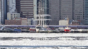 A river is covered with floating ice in New York, the United States, Jan. 31, 2026. In the final week of January, a powerful winter storm swept across much of Canada and the United States, bringing widespread snow, sleet, and freezing rain, along with life-threatening cold and ice. (Photo: Xinhua)