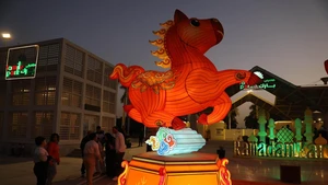 People visit a lantern festival to celebrate the upcoming Chinese New Year at the Family Park in Cairo, Egypt, on Feb. 14, 2026. (Photo: Xinhua)