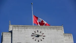 The Canadian national flag flies at half-mast over Vancouver City Hall in Vancouver, British Columbia, Canada, Feb. 11, 2026. Canadian Prime Minister Mark Carney on Wednesday ordered all flags on Parliament Hill and federal buildings across Canada to be flown at half-mast for seven days as the country mourns the victims of a mass shooting in Tumbler Ridge, British Columbia province. The shooting claimed 10 lives, including the shooter, making it one of the deadliest mass shootings in Canadian history. (Photo: Xinhua)