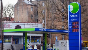 Photo taken on March 12, 2026, shows a fuel station in Riga, Latvia. Fuel prices in Latvia have risen recently as the Middle East conflict disrupted global oil supplies. (Photo: Xinhua)