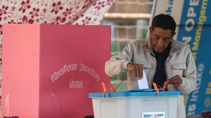 A man casts his ballot at a polling station during the parliamentary election in Kathmandu, Nepal, on March 5, 2026. Voting began across Nepal on Thursday morning to elect a new House of Representatives that was dissolved following violent protests in September last year. (Photo: Xinhua)