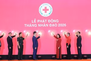 Delegates perform the launching ceremony of the 2026 Humanitarian Month