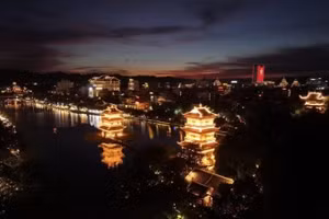 Hoa Lu Ancient Town at night
