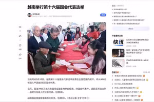 China Central Television (CCTV) reports on Viet Nam’s election.( Photo: VNA)