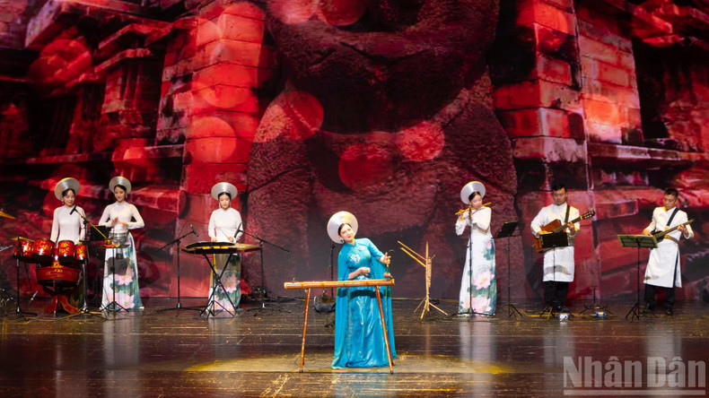 A traditional musical instrument performance at the art programme “Colours of Culture”.