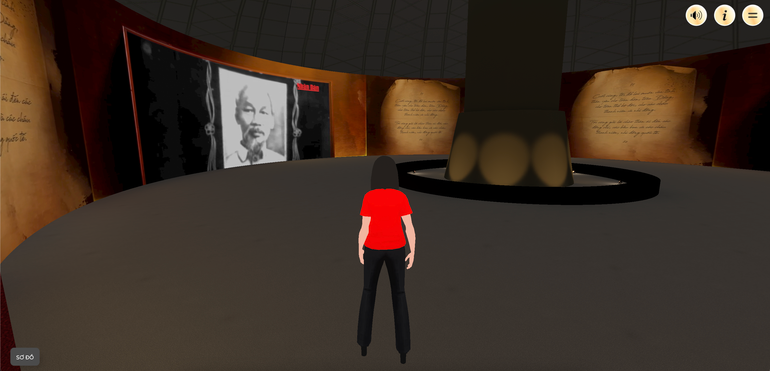 Images of President Ho Chi Minh alongside historical documents in the multi-sensory experience room. 7.png