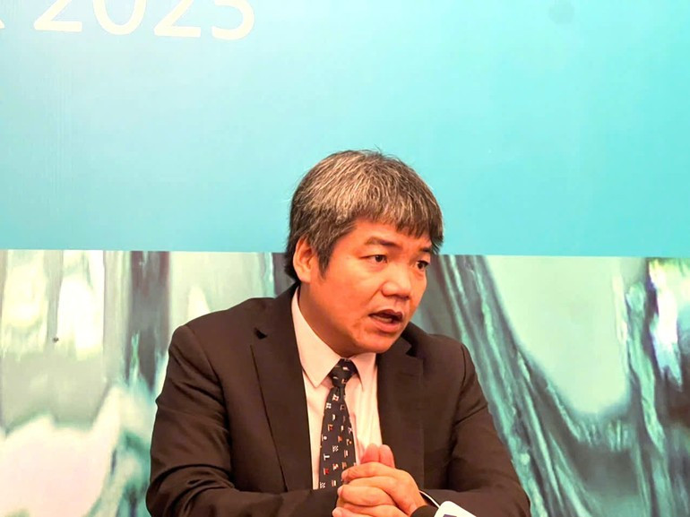 Nguyen Ba Hung, ADB Viet Nam Chief Economist, speaks at the press conference. fb45638b256baf35f67a4.jpg