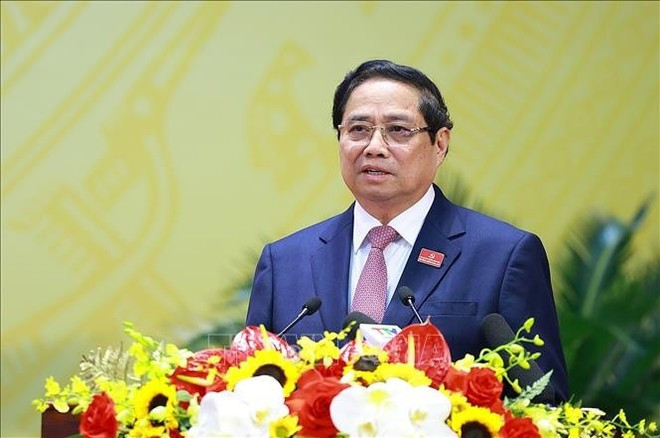 Prime Minister Pham Minh Chinh delivers speech at the 20th Congress of the Thanh Hoa provincial Party Organisation. (Photo: VNA) Prime Minister Pham Minh Chinh delivers speech at the 20th Congress of the Thanh Hoa provincial Party Organisation. (Photo: VNA)
