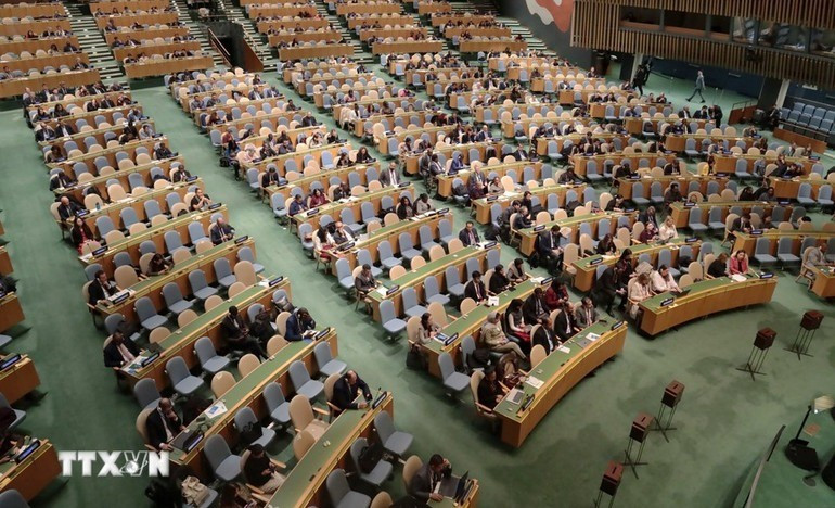 Overview of the plenary session to elect members of the United Nations Human Rights Council for the 2026–2028 term. (Photo: VNA) 2.jpg