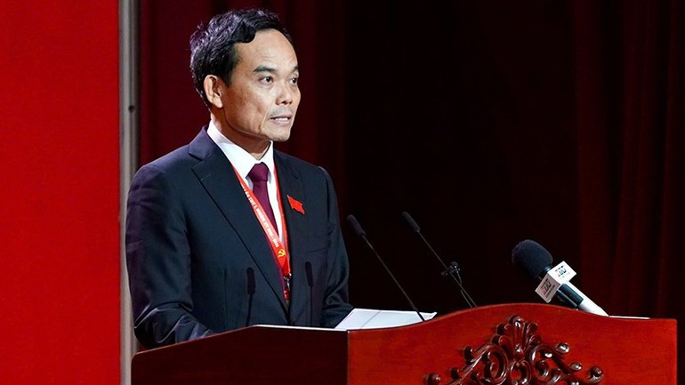 Tran Luu Quang, Party Central Committee Secretary and Secretary of the Ho Chi Minh City Party Committee, delivers the closing speech at the Congress. z7118210771536-e6bc2833bd3369f3aedf524726b423dc.jpg