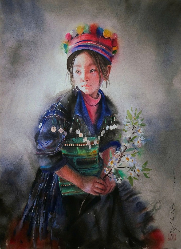 The artist’s paintings stand out for their delicate beauty.